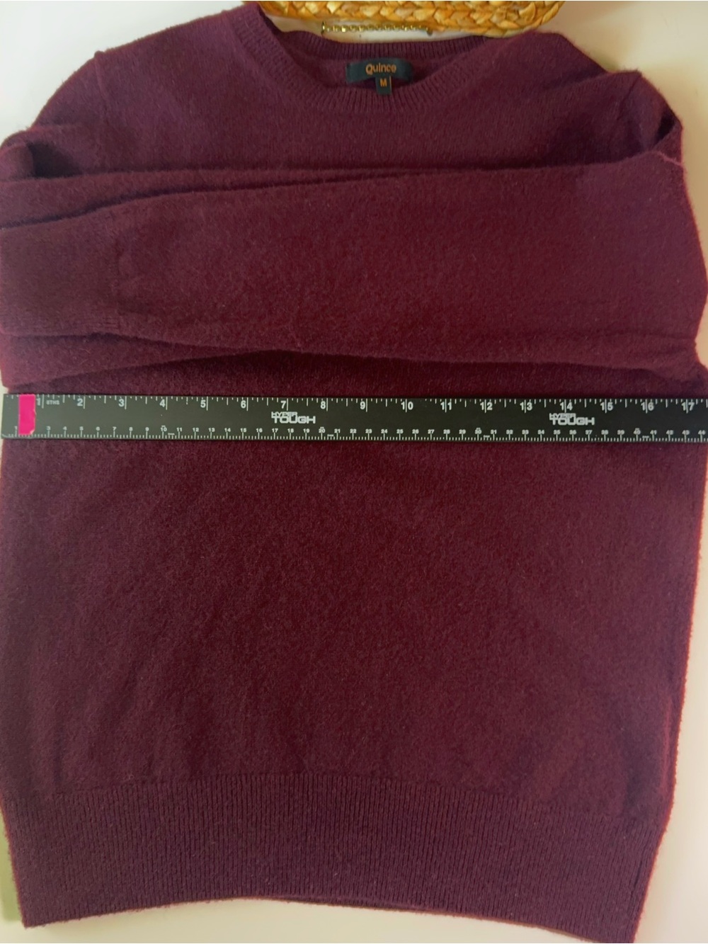 🍷 Quince 100% Cashmere Crewneck Sweater • Rich Burgundy • Medium - Picture 3 of 7